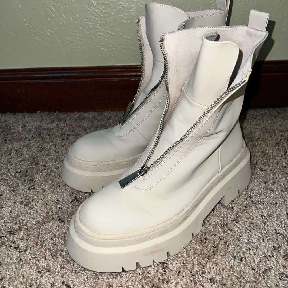 Womens Mid Calf Ankle Boots Round Toe Flats Booties Zipper Comfortable Shoes